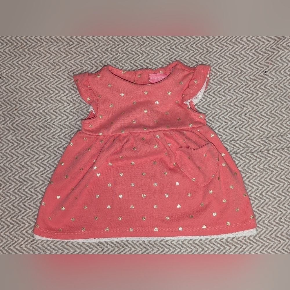 🎀$5 Adorable Pink Heart Patterned Kids Dress New With Out Tags